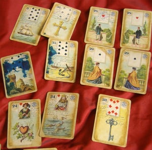 Image of Destroyed Dondorf Lenormand Fortune Telling Cards c. 1880