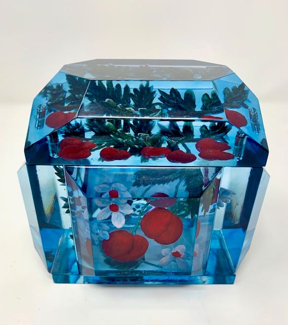 Image of Mini Victorian Painted Cherries Box