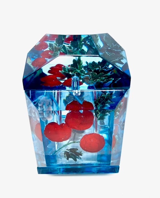 Image of Mini Victorian Painted Cherries Box - custom order only
