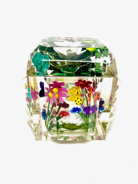 Image of Petite Painted Lotus Flower Box