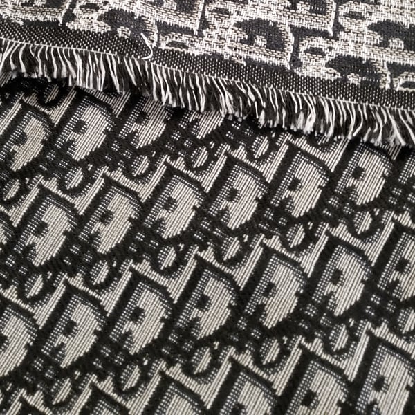 Image of D02 - Jacquard Fabric Black on Grey