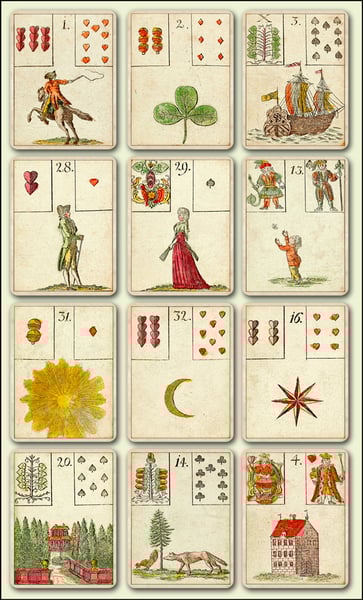 Image of Game of Hope Lenormand Cards, c.1799