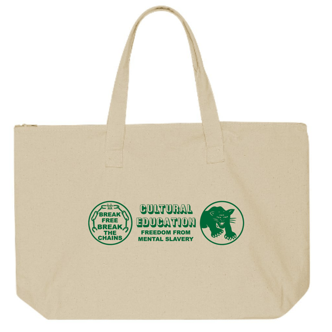 Culture Education Tote Green on Natural