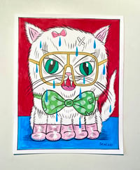 Image 1 of “Bespectacled Kitty Kat” Painting