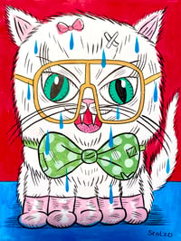 Image 2 of “Bespectacled Kitty Kat” Painting