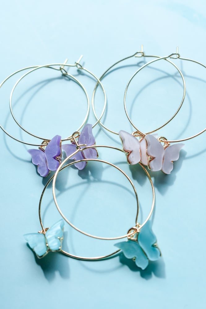 Image of Butterfly Mini Hoop Earrings