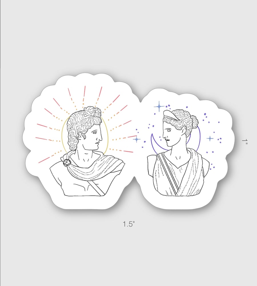 Image of Apollo and Artemis Mini Sticker