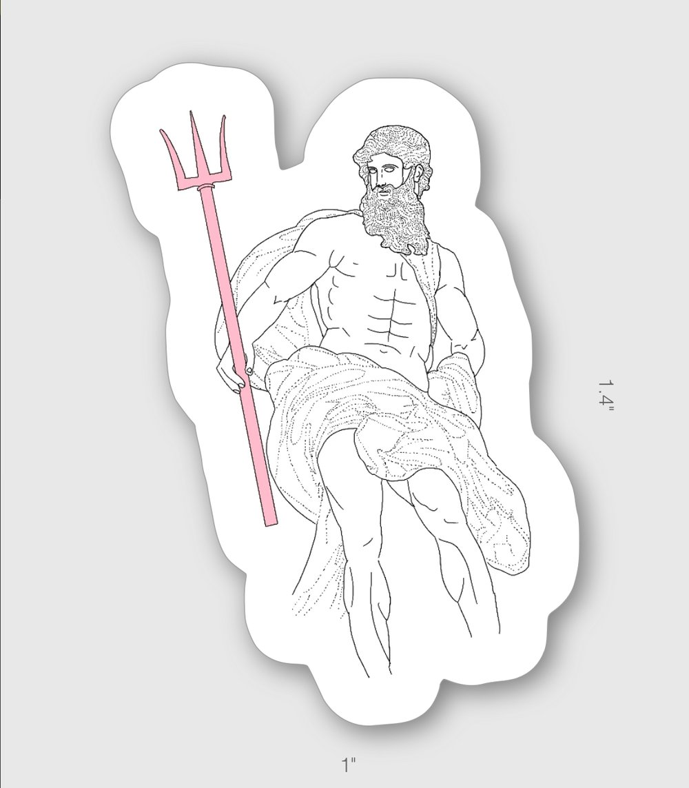 Poseidon Trident Sticker