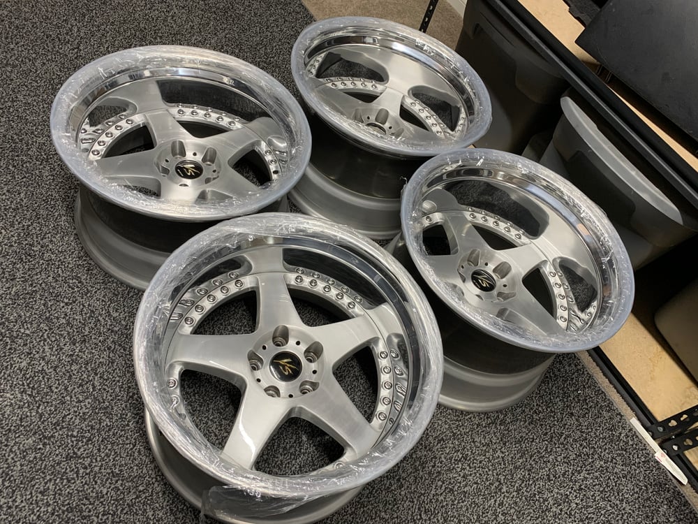 Image of Work VS-ZF brushed faces/ polished lip 5x114.3 F: 18x10 -57 R: 18x11-66 3 pc. New barrels!