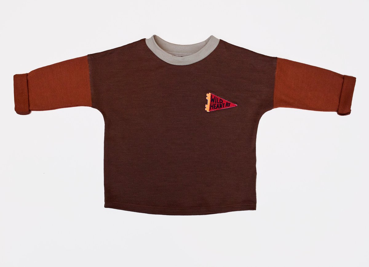 Image of COLOUR BLOCK MERINO DROP SHOULDER TOP