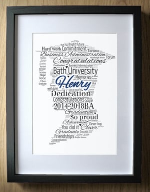 Personalised Graduation Gift for Boys - Word Art - Boy - Degree Gift Graduate