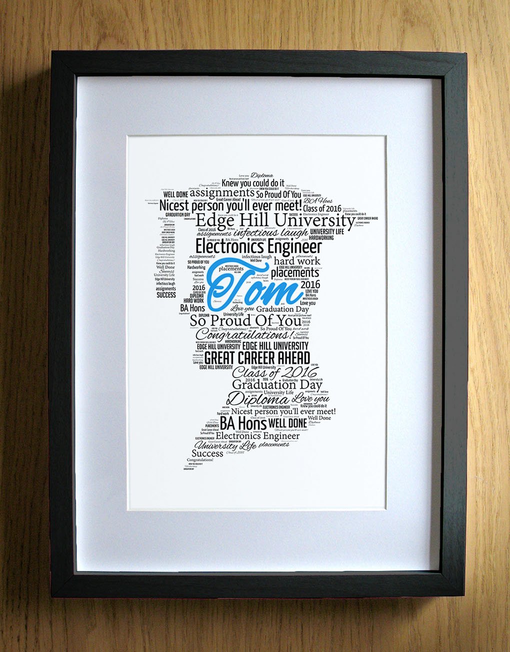 Personalised Graduation Gift for Boys - Word Art - Boy - Degree Gift