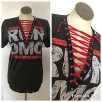 RUN DMC repurposed custom lace up tee