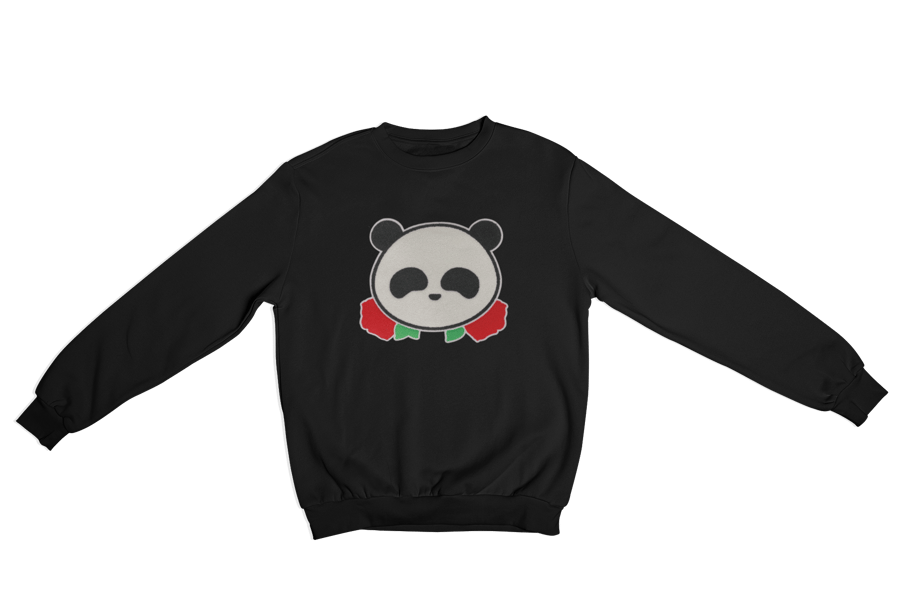 Image of Panda Bear Rose Hoodie Sweatshirt