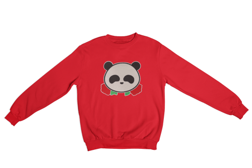 Image of Panda Bear Rose Hoodie Sweatshirt
