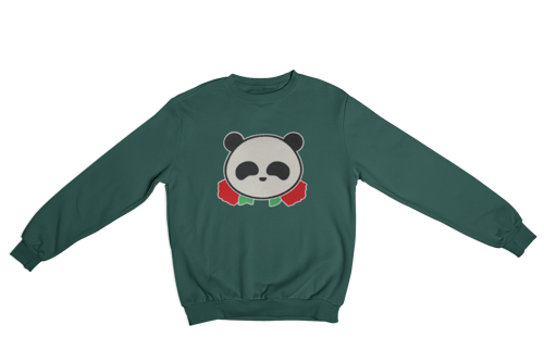 Image of Panda Bear Rose Hoodie Sweatshirt
