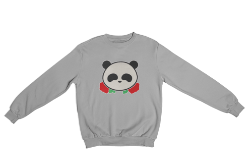 Image of Panda Bear Rose Hoodie Sweatshirt