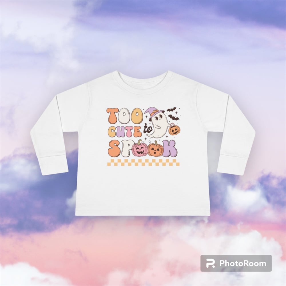 Image of Too Cute To Spook Toddler Long Sleeve Tee