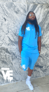 Men’s Drip Blue VE Logo Short Set