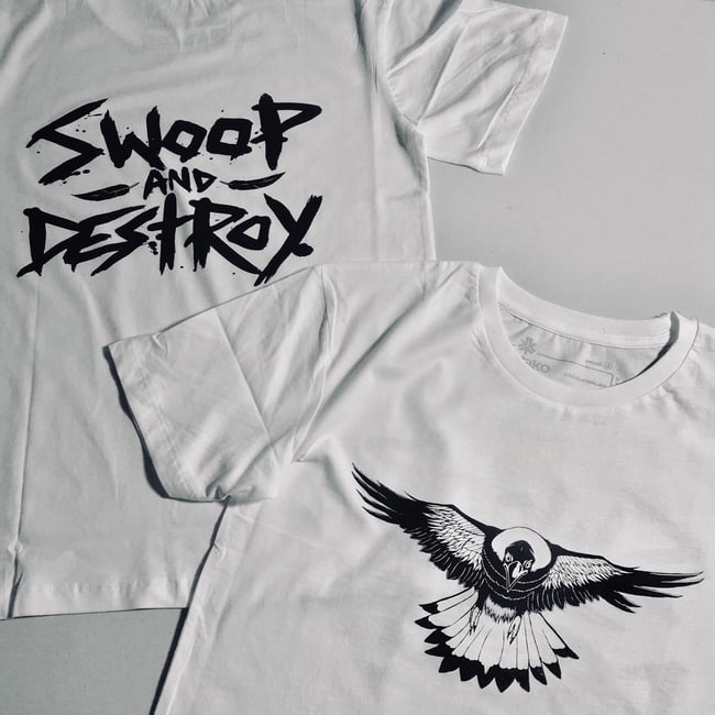 Swoop & Destroy White T