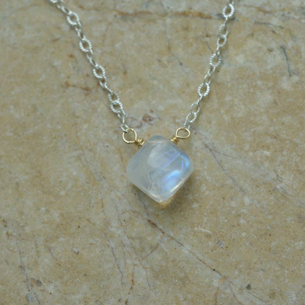 Image of Rainbow Moonstone Mixed Metal Necklace