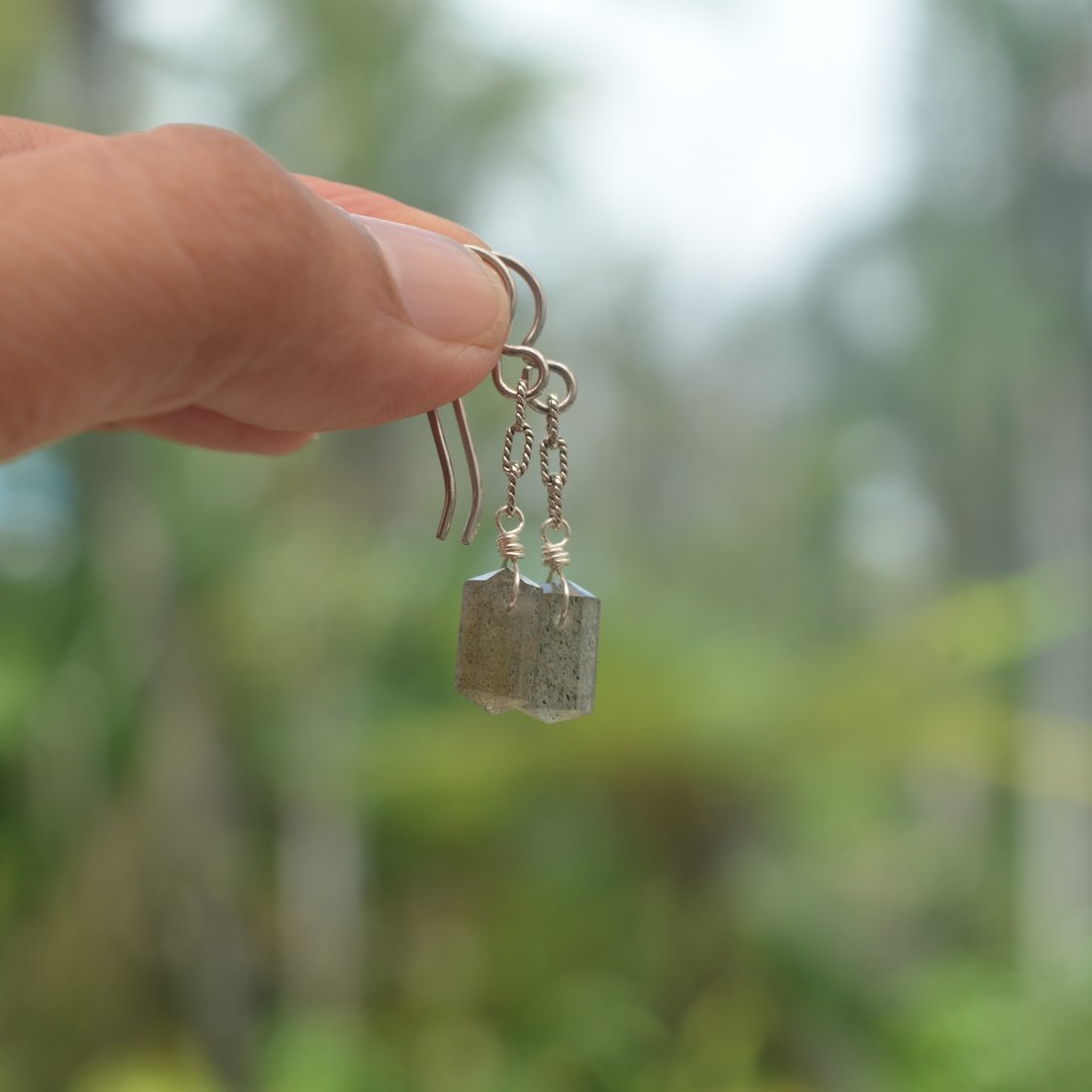 Image of Labradorite Spike Earrings