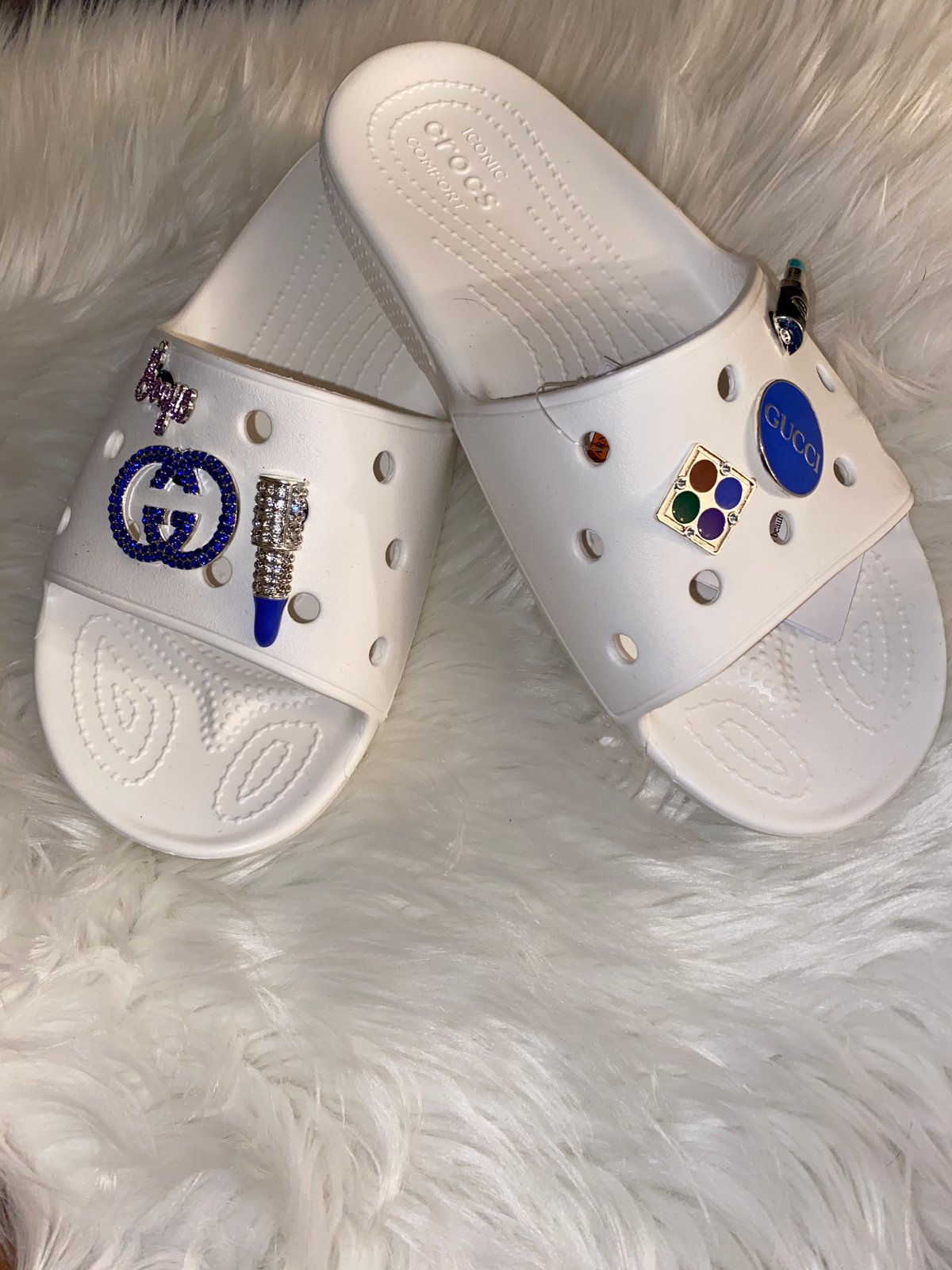croc slides with charms