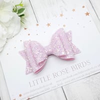 Image 1 of Pink Glitter Bow -Choice of Size 