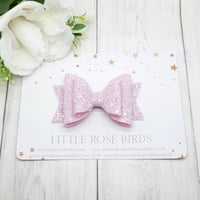 Image 2 of Pink Glitter Bow -Choice of Size 