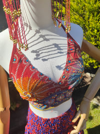 Image 4 of Bralette halter neck top -red flower 6-12 