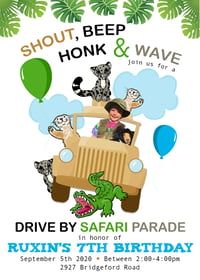 Safari Parade Inivitation & Thank You