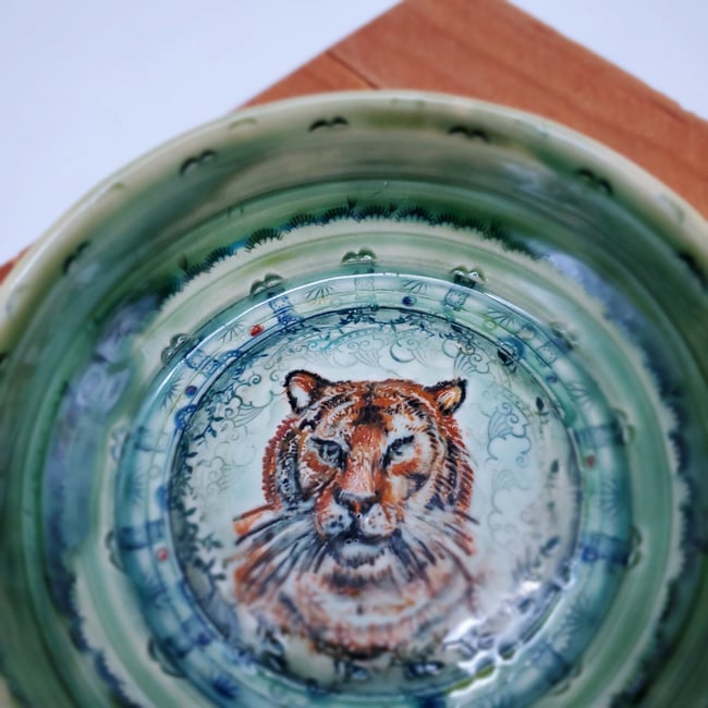 Tiger Porcelain Dish