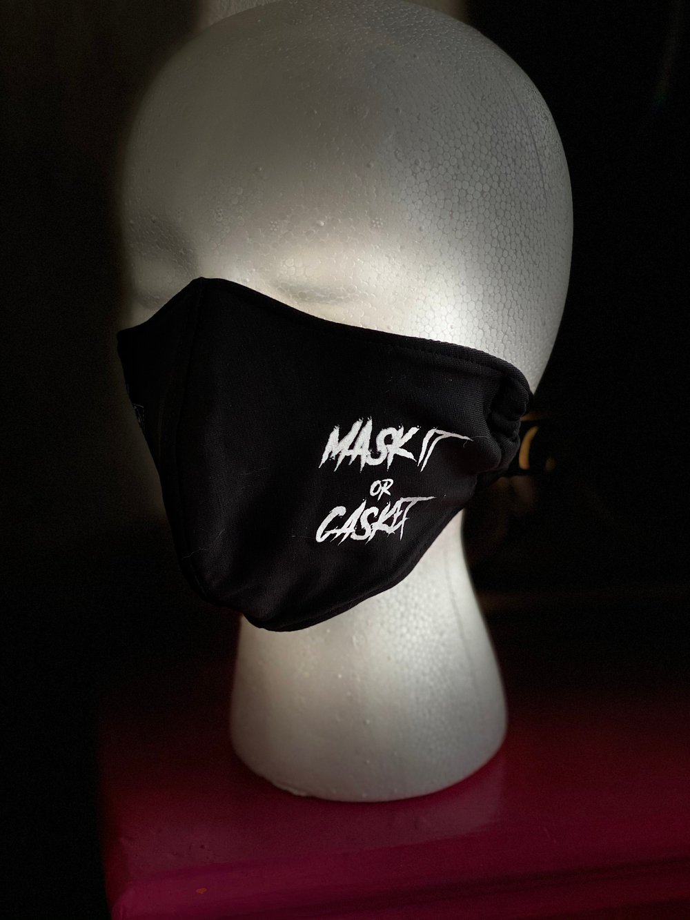 MASK IT OR CASKET (two sided)