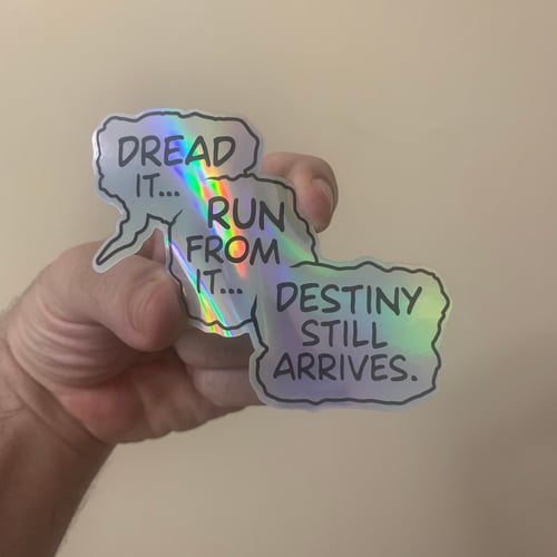 Image of A Titan's Warning (Gauntlet Variant + Sticker) by Clay Graham