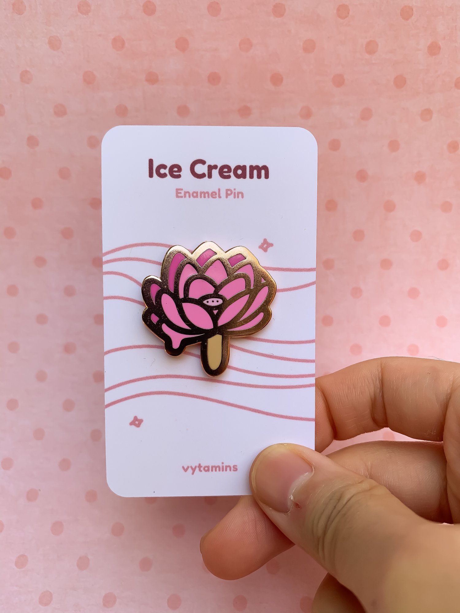 Lotus Ice Cream Enamel Pin