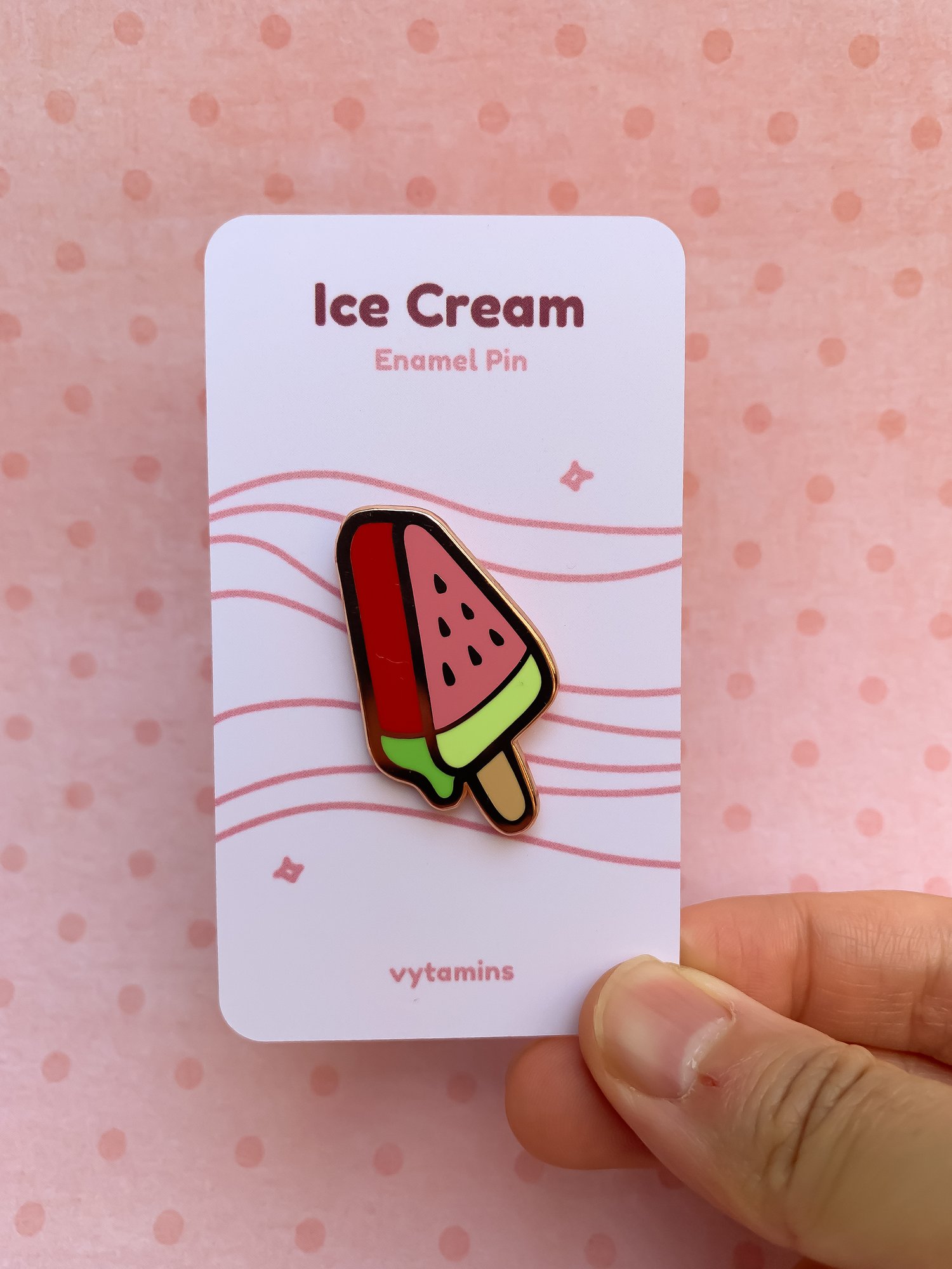 Watermelon Ice Cream Bar Enamel Pin