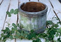 Image 1 of Wooden bucket #white&grey&green