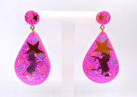 Image 2 of Unicorn Magic Drop Statement earrings Neon Pink