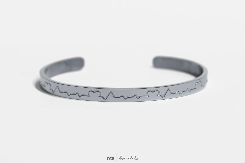 Image of SILVER EKG/HEART INSPIRED NTS BRACELET (Silver)