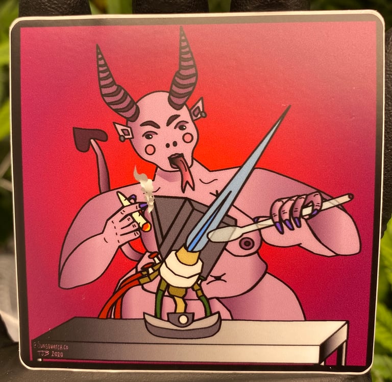 Tongue out! Flameworking demon babe