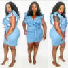 Boo'd Up Ruffle Denim Dress 