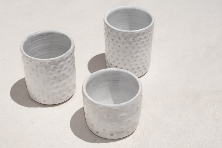 Matte White Hobnail Tumbler Image 3