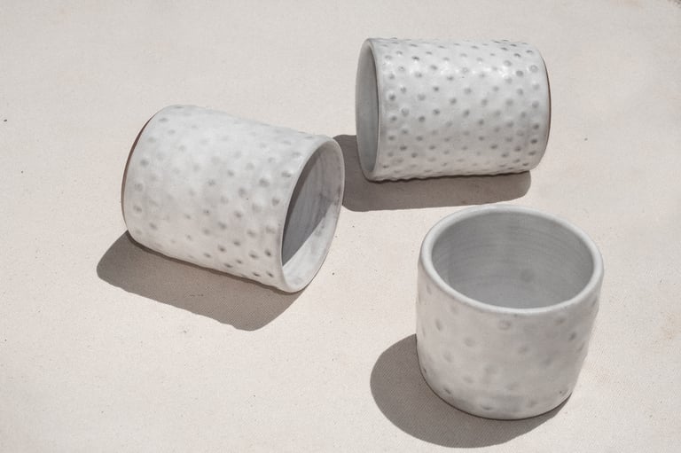 Matte White Hobnail Tumbler Image 2