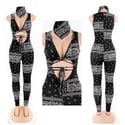 “Black Bandanna Jumpsuit w/ Mask”