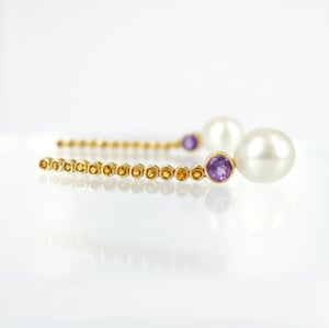 Image of Citrine and Pearl Drop earrings 