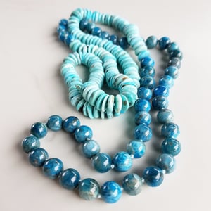 Light Turquoise & Apatite Helix Necklace