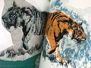 'Tiger!' linocut print