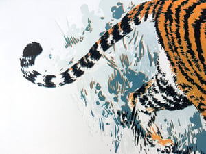 'Tiger!' linocut print