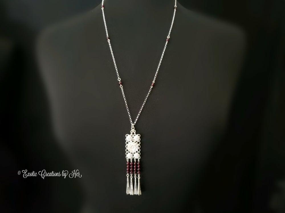 PH121 Garnet Blossom Necklace