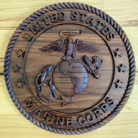 US Marine Corps Walnut Plaque